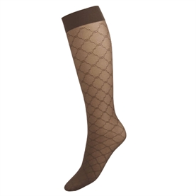 Wolford Sheer Pattern Knee-Highs Strømper, Umber v